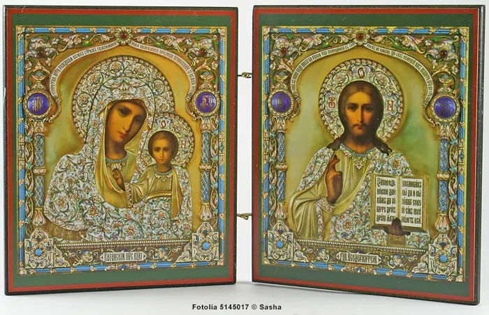 Deesis Reiseikone Jesus und Maria