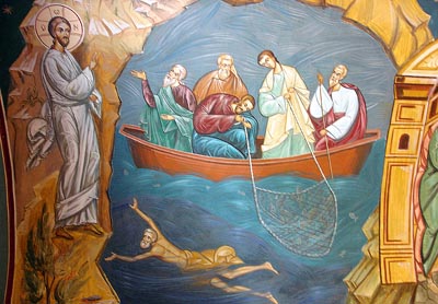 Jesus und Apostel am See Genezareth